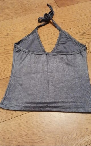 Top Halter Grigio Vintage Made in Italy S