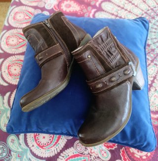 Botines Camperos Piel Atrai/Boho-Casual/Talla 38