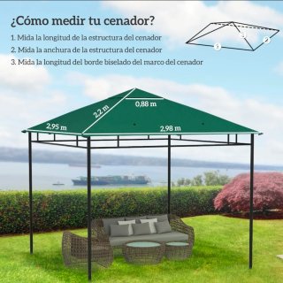 Techo Repuesto Cenador 3x3 Verde