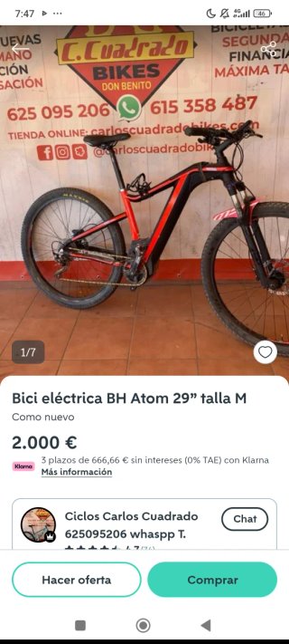 Bicicleta Eléctrica BH Atom talla m