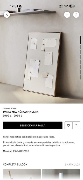 Panel Magnético Zara Home Madera Beige