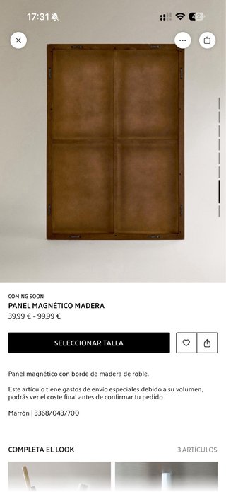 Panel Magnético Zara Home Madera Beige