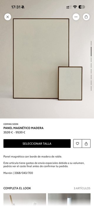 Panel Magnético Zara Home Madera Beige