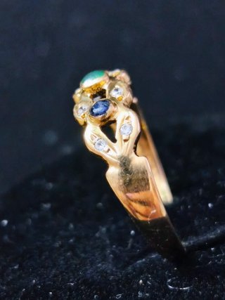 Anillo Oro 18kl con Gemas Multicolor