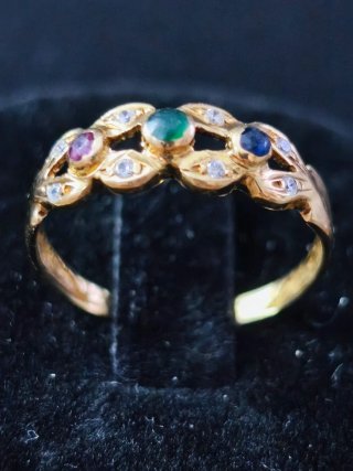 Anillo Oro 18kl con Gemas Multicolor