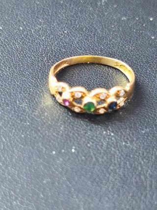 Anillo Oro 18kl con Gemas Multicolor