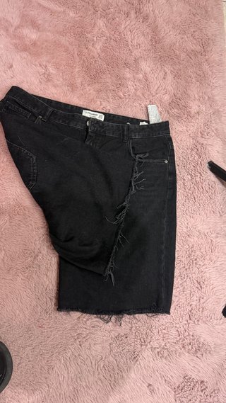 Pantalón corto vaquero negro XL pull&bear