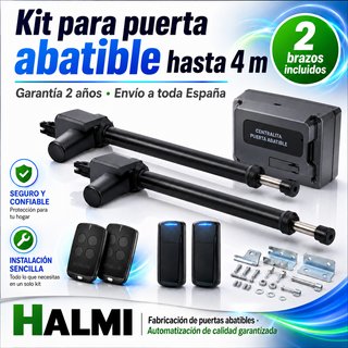 Kit motor puerta abatible hasta 4 m + 2 brazos
