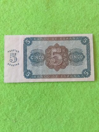 Billete 5 Pesetas Banco de España 1938