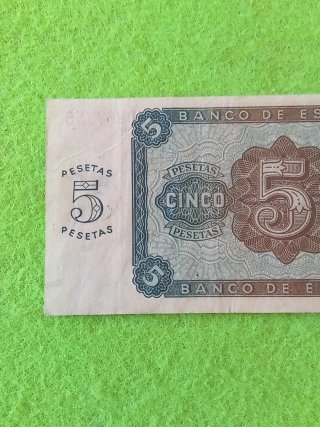 Billete 5 Pesetas Banco de España 1938