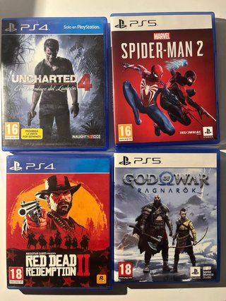 Lote 4 Juegos PS4/PS5: Uncharted, Spider-Man 2, RD