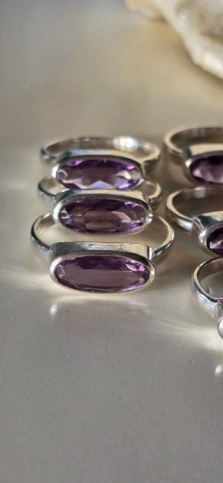 Anillo plata de ley amatista los apilables