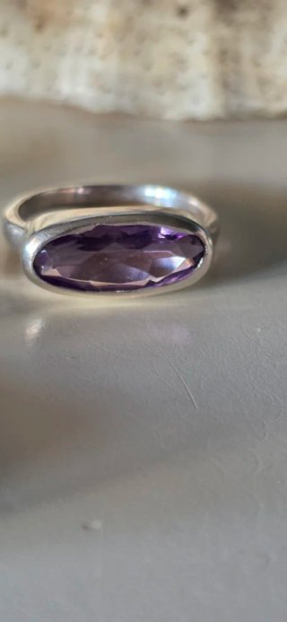 Anillo plata de ley amatista los apilables