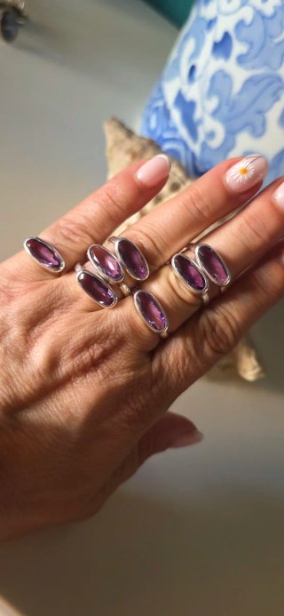 Anillo plata de ley amatista los apilables