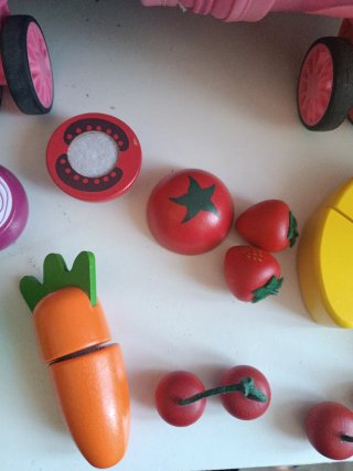 Juguetes madera frutas y verduras