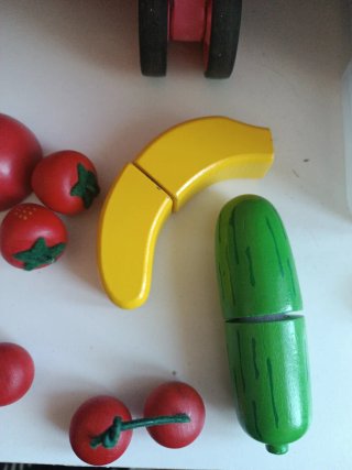 Juguetes madera frutas y verduras