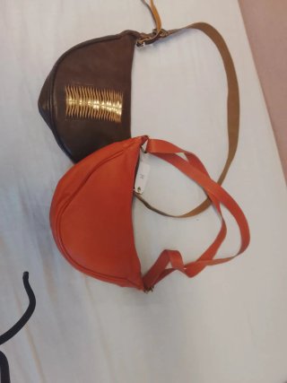 2 Bolsos Piel Marrón y Naranja Sin Estrenar