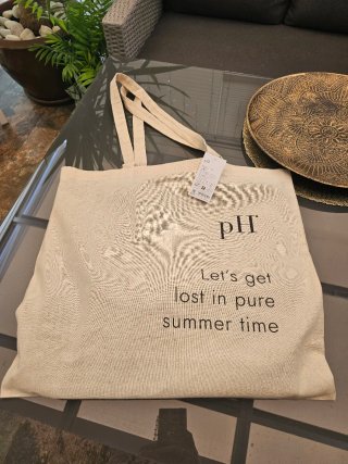 Bolso de playa rayas beige y negro