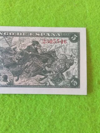 Billete 5 Pesetas Banco de España 1945 sin serie