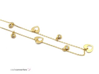 gargantilla oro 18k con piedra con circonita 22cm
