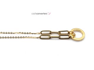 gargantilla oro 18k con piedra con circonita 22cm