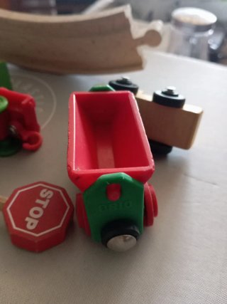 Lote trenes madera y accesorios