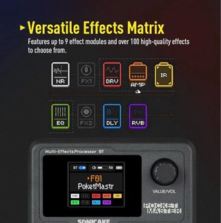 SONICAKE Pedal Multiefectos Guitarra 9 Módulos