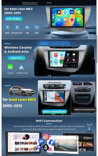 NUEVO! (180€) Radio Coche Android 2 DIN 2+64GB