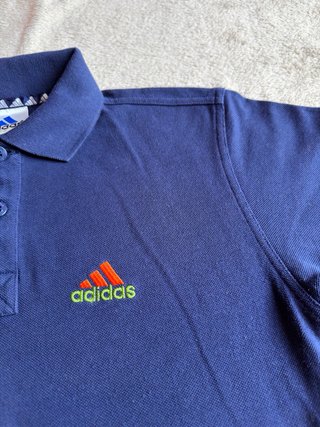 Polo Adidas Infantil Azul Marino Logo Bordado