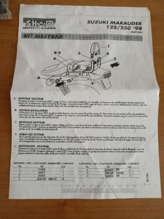 Respaldo Suzuki Marauder GZ125 GZ250