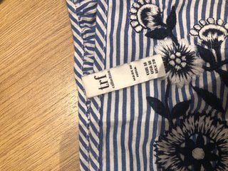Top Zara Algodón Rayas Bordado