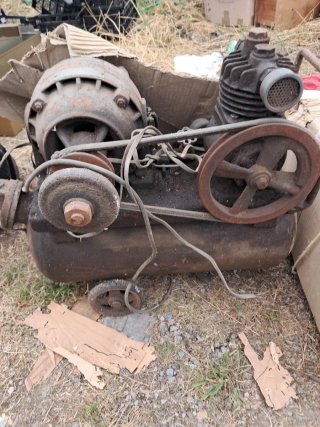 Compresor y esmeril antiguo