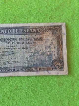 Billete 5 Pesetas Banco de España 1940