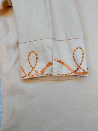 Talla 46 - Blusa Lino Beige Escorpion