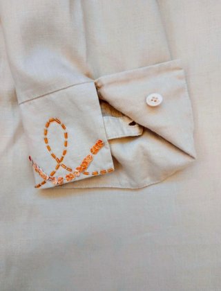 Talla 46 - Blusa Lino Beige Escorpion