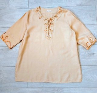 Talla 46 - Blusa Lino Beige Escorpion