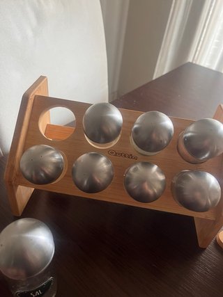Especiero de madera con 8 frascos
