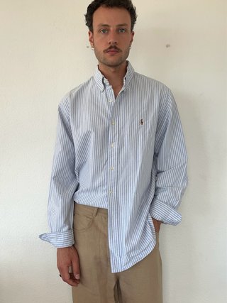 Camisa Polo Ralph Lauren Rayas Azul/Blanco