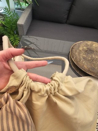 Bolso de playa de lona beige