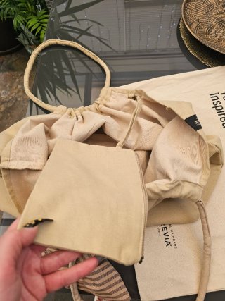 Bolso de playa de lona beige