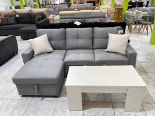 Sofa chaise longue gris convertible en cama