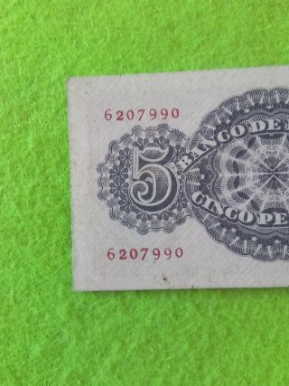 Billete 5 Pesetas Banco de España 1947 sin serie