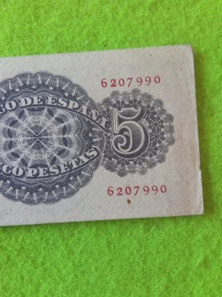 Billete 5 Pesetas Banco de España 1947 sin serie