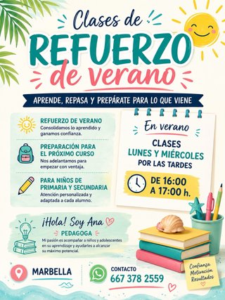 Clases particulares refuerzo de verano