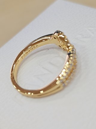 Anillo Pandora Infinito Dorado Talla 52+caja