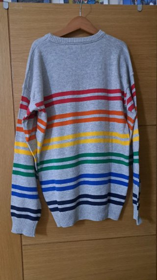 Sudadera niño Benetton gris rayas