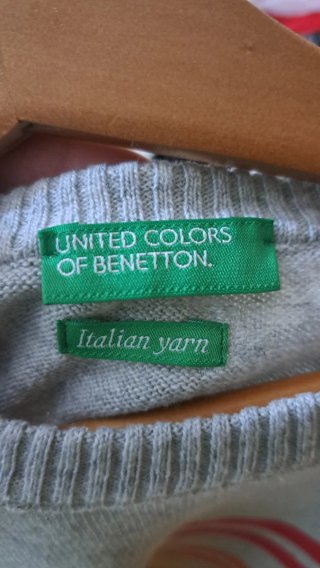 Sudadera niño Benetton gris rayas
