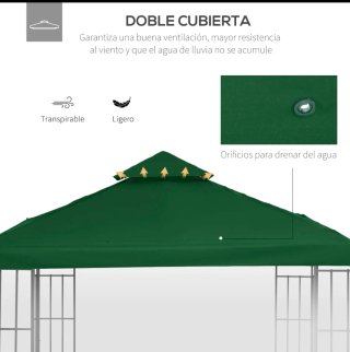 Techo Repuesto Cenador 3x3 Verde