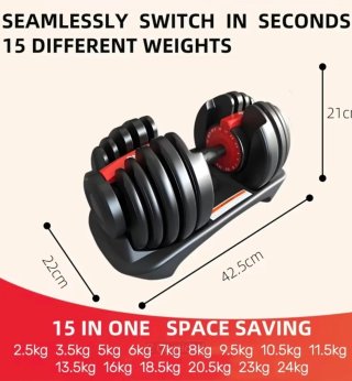 Juego Mancuernas Ajustables 24kg Hakeno