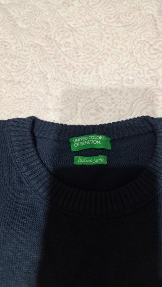 Sudadera Benetton niño azul rayas